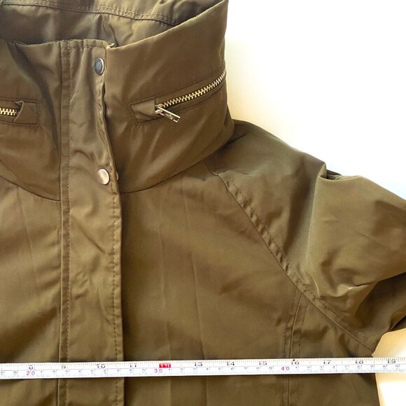 Abercrombie & Fitch Womens Jacket Size S Hood Zip Up Water Wind Resistant Olive - Picture 16 of 16